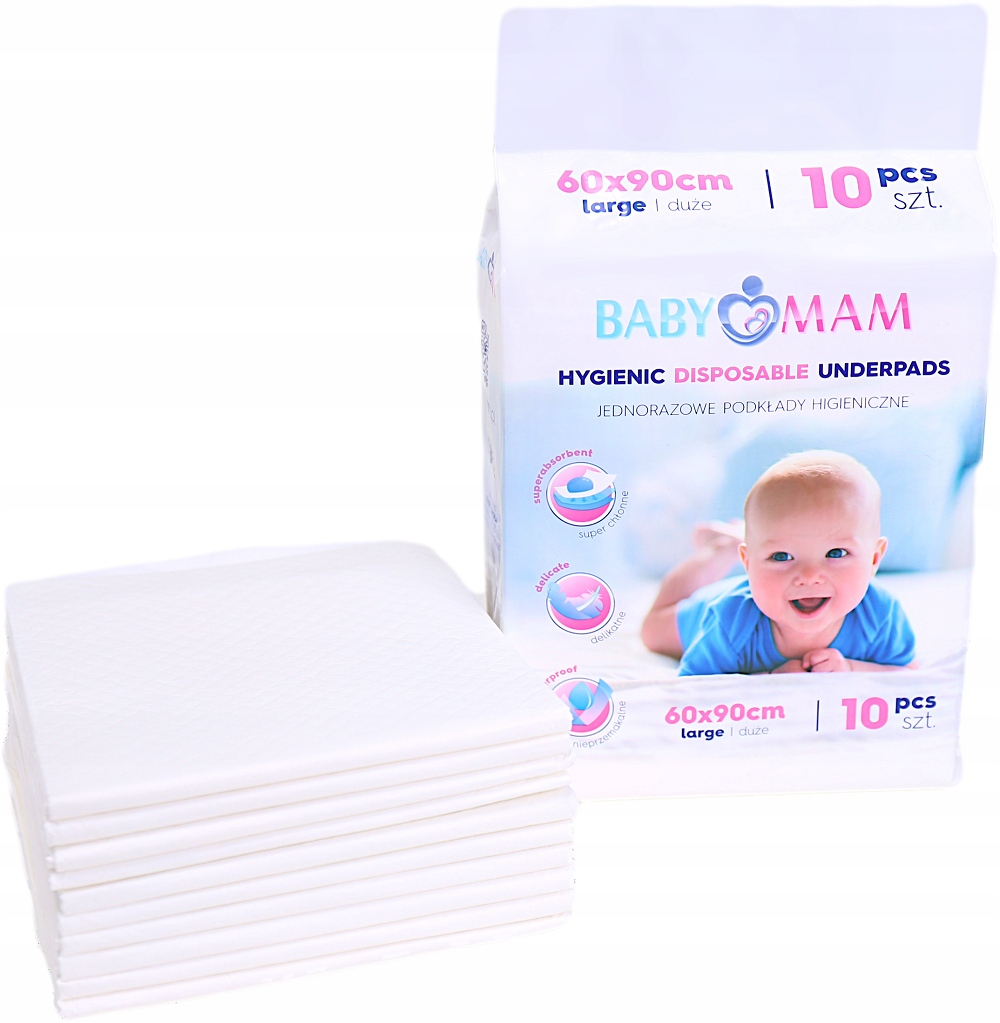 Babymam podkład jednorazowy 60x90 przewijak 10szt - obrazek 3