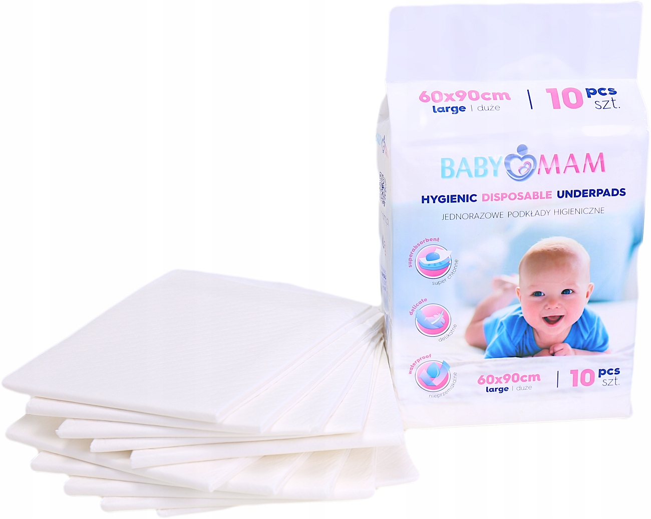 Babymam podkład jednorazowy 60x90 przewijak 10szt - obrazek 4