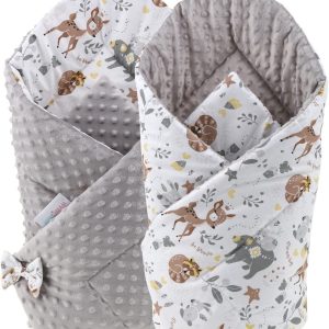 Babymam rożek becik niemowlęcy otulacz minky 80x80