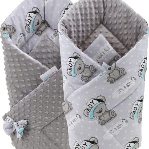 Babymam rożek becik niemowlęcy otulacz minky 80x80