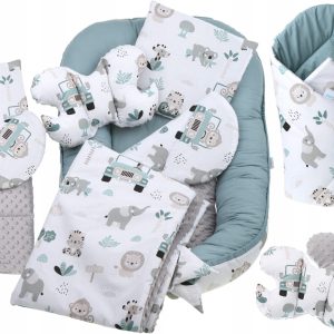 Babymam kokon niemowlęcy gniazdo kojec minky 7 el.