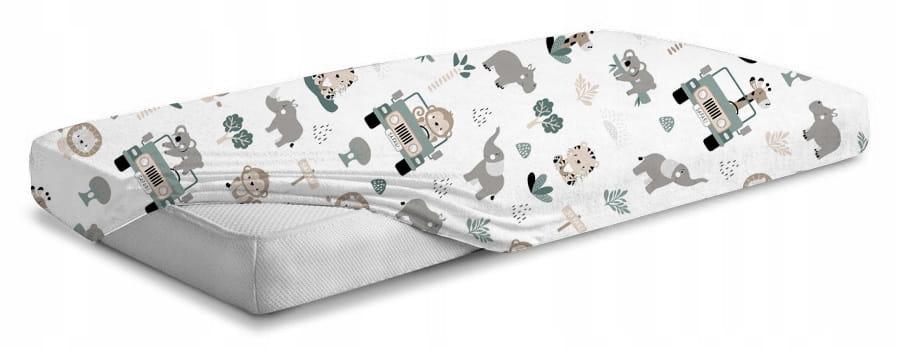 Prześcieradło materiałowe do kołyski 90x40 cm z gumką Babymam - obrazek 2