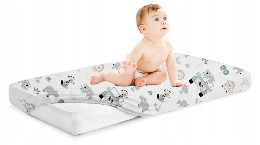 Prześcieradło materiałowe do kołyski 90x40 cm z gumką Babymam - obrazek 4