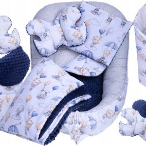 Babymam kokon niemowlęcy gniazdo kojec minky 7 el.