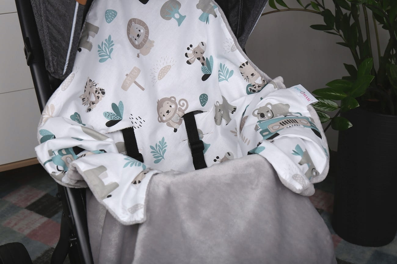 Babymam kocyk otulacz do nosidełka wózka fotelika - obrazek 6
