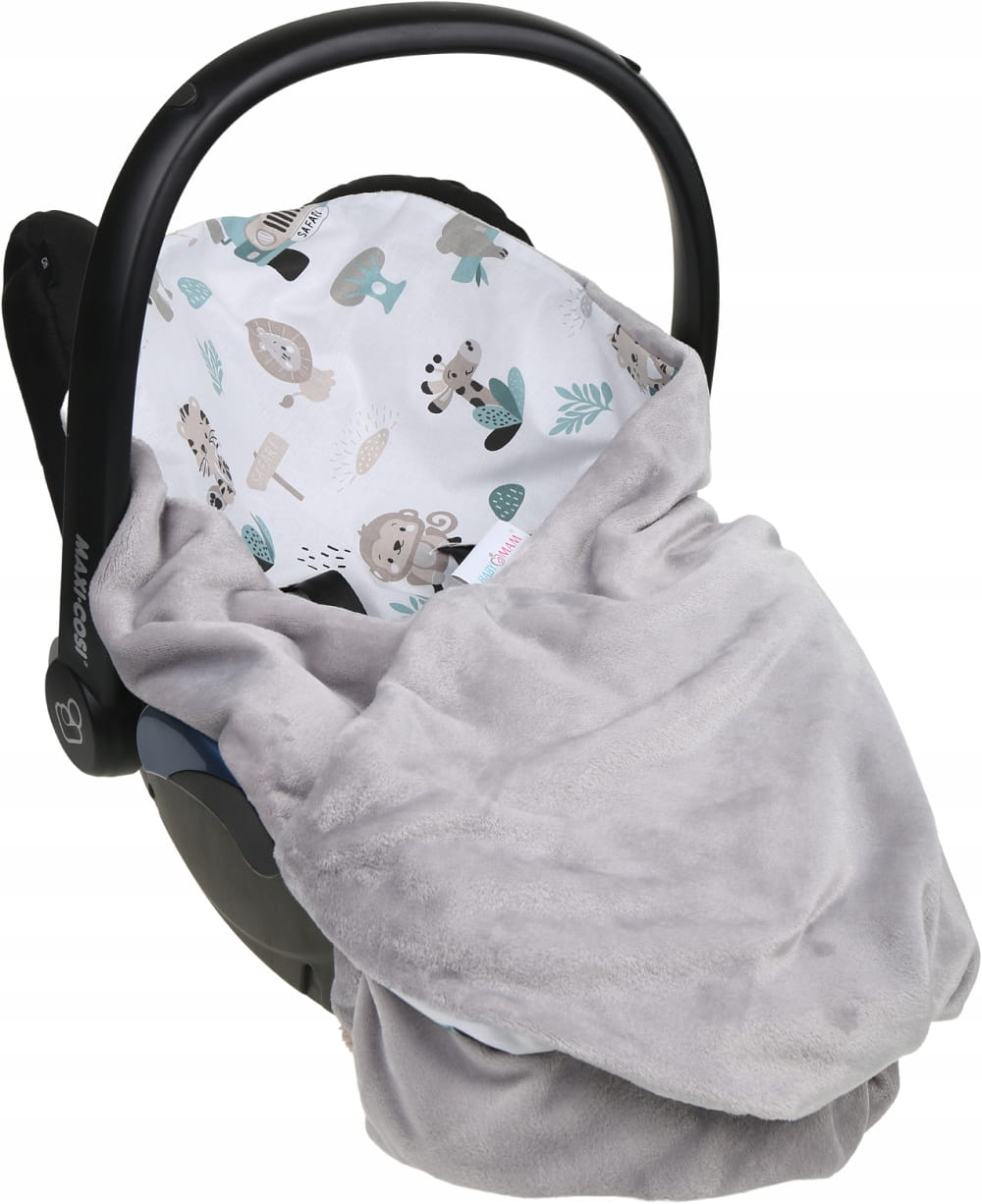 Babymam kocyk otulacz do nosidełka wózka fotelika - obrazek 8