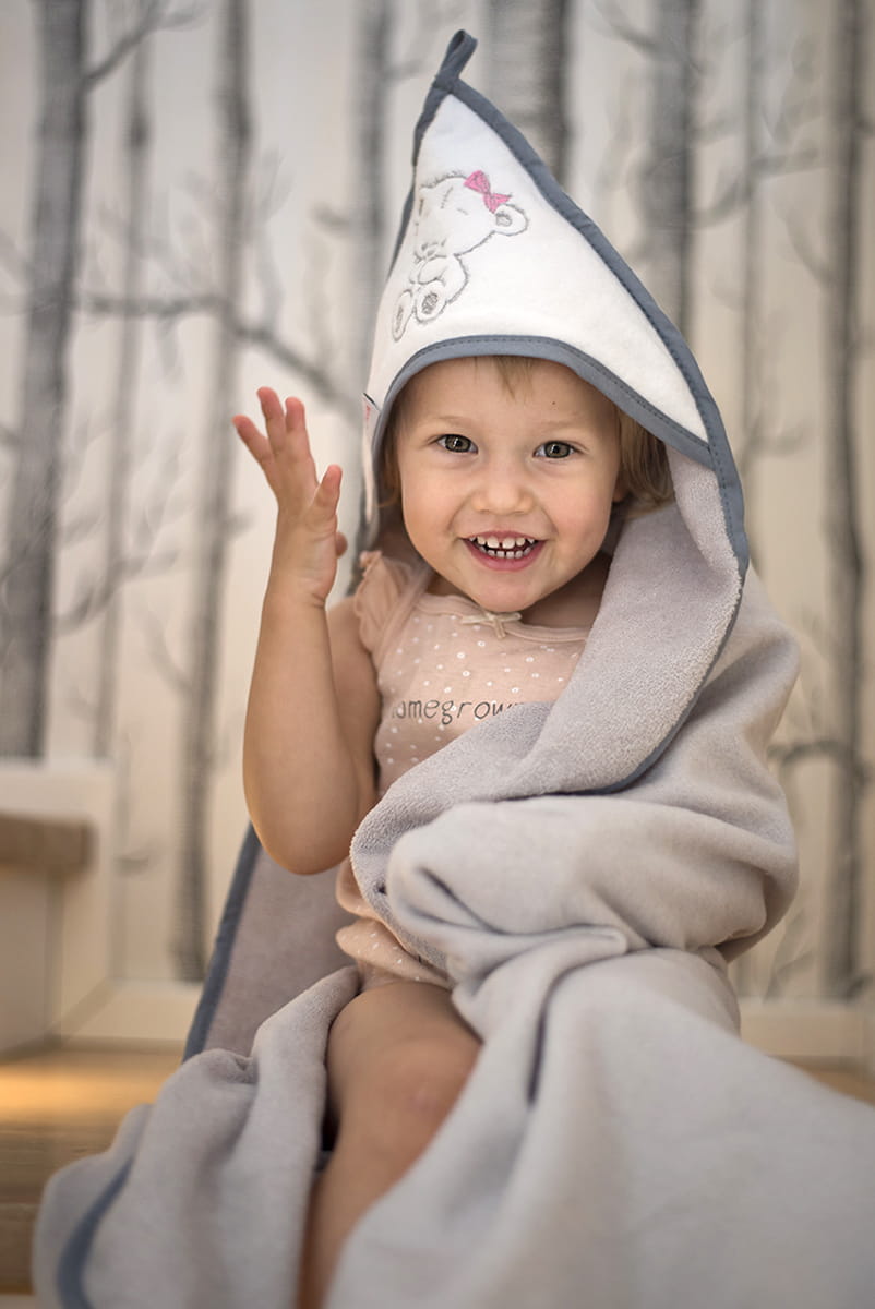 Babymam okrycie kąpielowe ręcznik 100x100 bawełna - obrazek 4