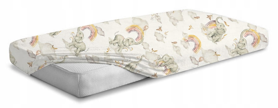 Prześcieradło materiałowe do kołyski 90x40 cm z gumką Babymam - obrazek 3