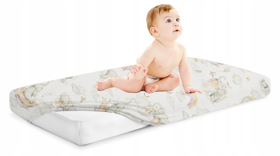 Prześcieradło materiałowe do kołyski 90x40 cm z gumką Babymam - obrazek 5