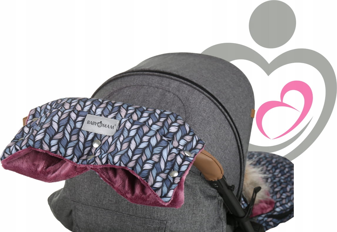 Babymam mufka do wózka rękawica ocieplana na sanki - obrazek 2