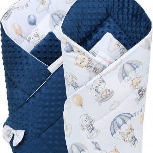 Babymam rożek becik niemowlęcy otulacz minky 80x80