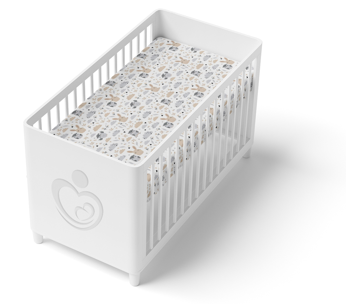 Prześcieradło materiałowe do kołyski 90x40 cm z gumką Babymam - obrazek 4