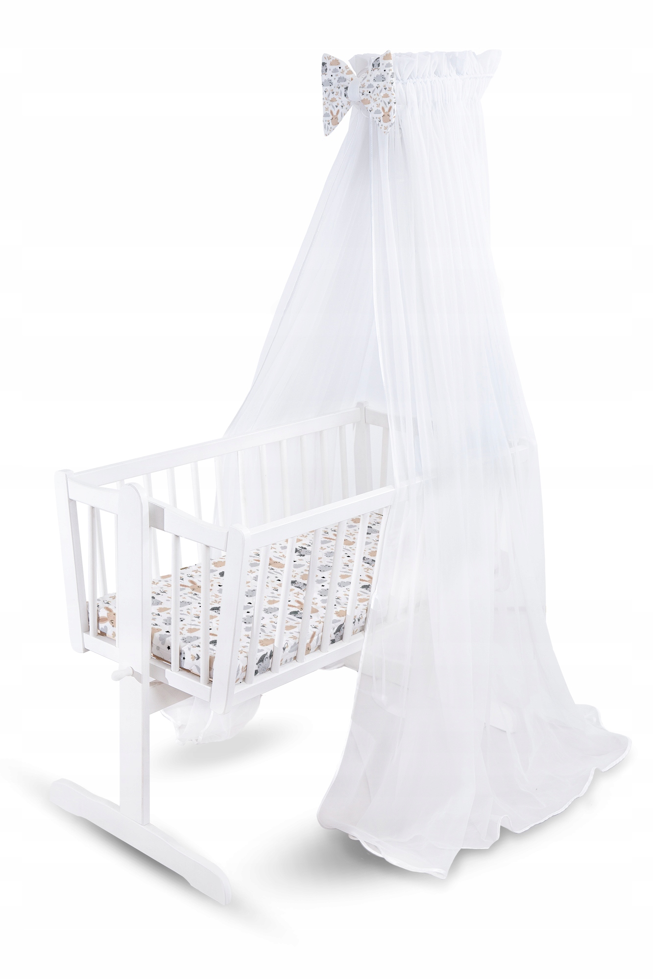 Prześcieradło materiałowe do kołyski 90x40 cm z gumką Babymam - obrazek 2