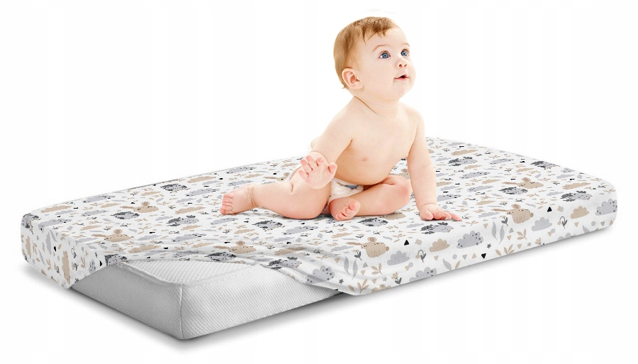 Prześcieradło materiałowe do kołyski 90x40 cm z gumką Babymam - obrazek 5
