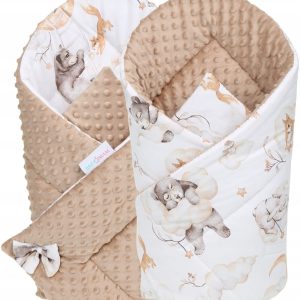 Babymam rożek becik niemowlęcy otulacz minky 80x80
