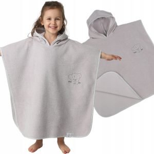 Babymam poncho kąpielowe okrycie z kapturem duże