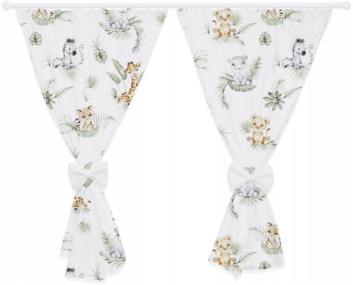 Zasłony zasłonki ozdobne+kokarda 155cm 2sz Babymam