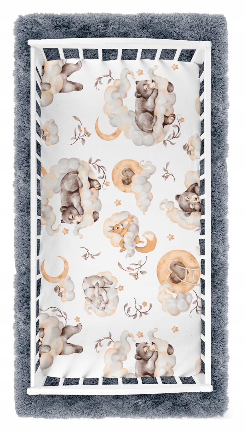 Prześcieradło materiałowe do kołyski 90x40 cm z gumką Babymam - obrazek 2