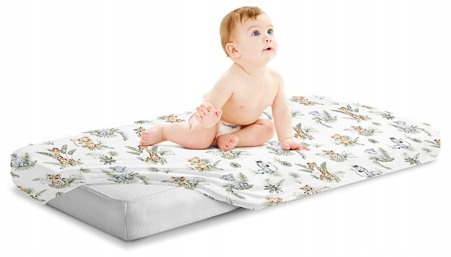 Prześcieradło materiałowe do kołyski 90x40 cm z gumką Babymam - obrazek 3