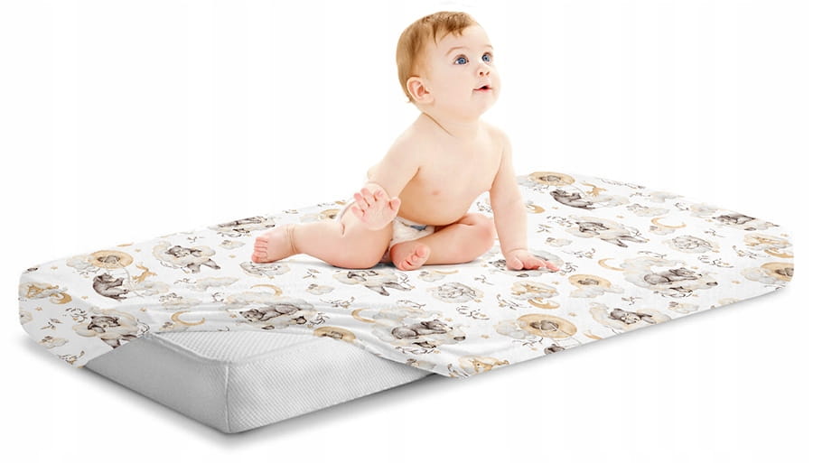 Prześcieradło materiałowe do kołyski 90x40 cm z gumką Babymam - obrazek 3