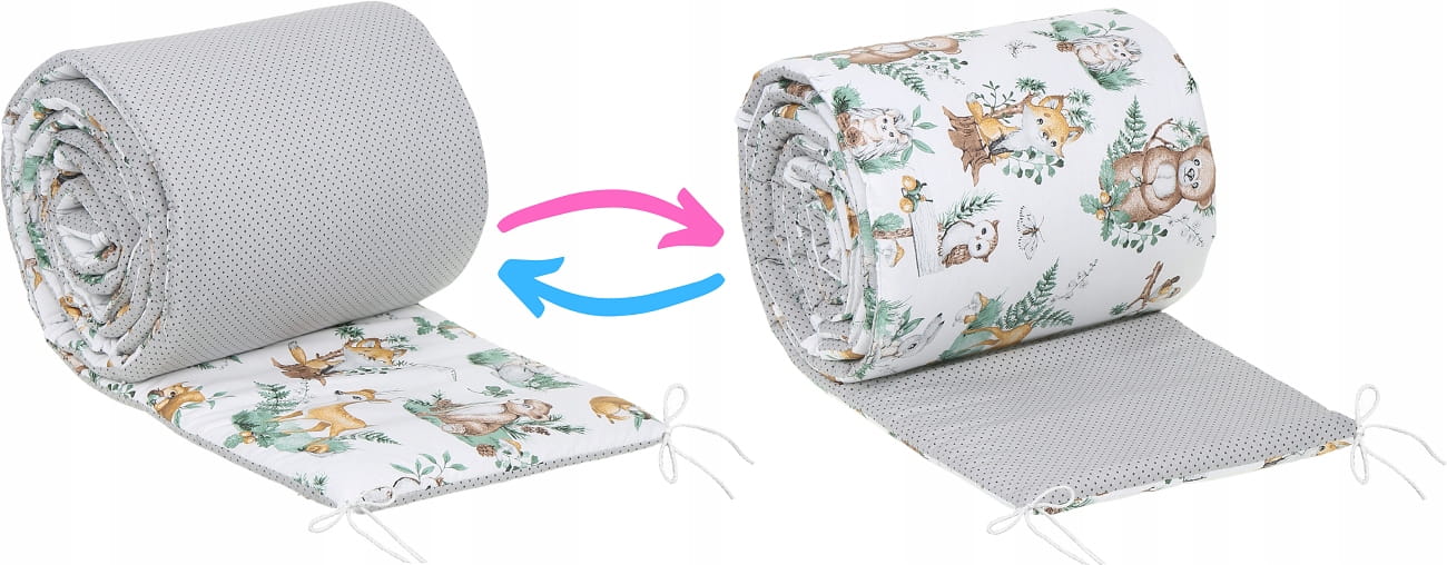 Babymam dwustronny ochraniacz 180x30 do łóżeczka - obrazek 2