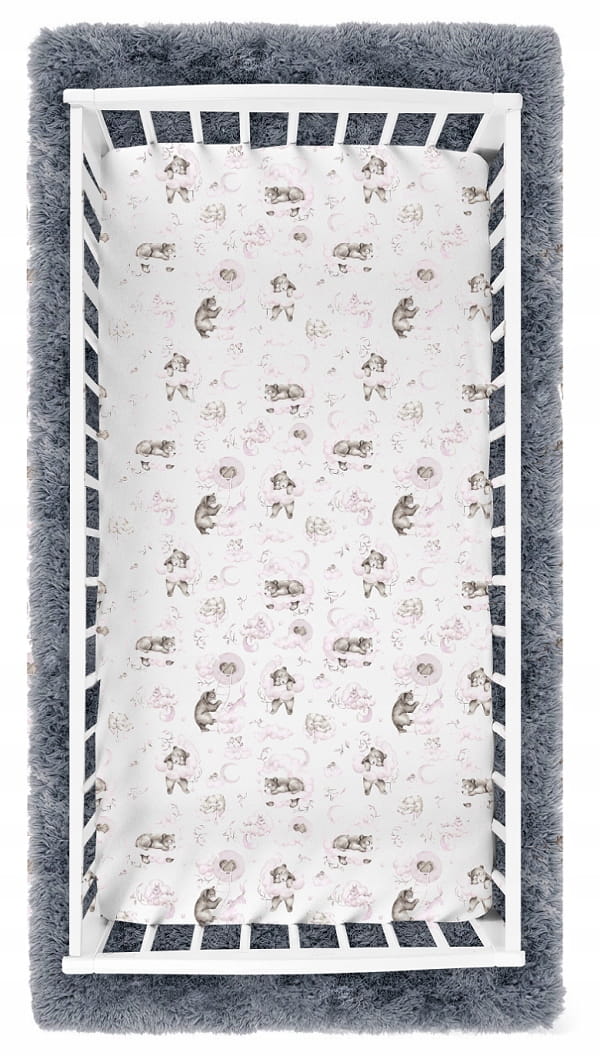 Prześcieradło materiałowe do kołyski 90x40 cm z gumką Babymam - obrazek 2