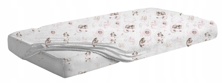 Prześcieradło materiałowe do kołyski 90x40 cm z gumką Babymam - obrazek 4