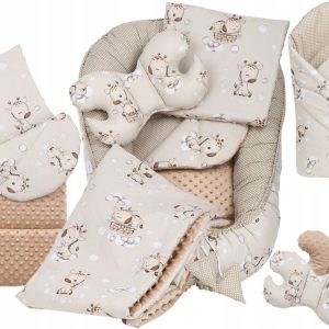 Babymam kokon niemowlęcy gniazdo kojec minky 7 el.