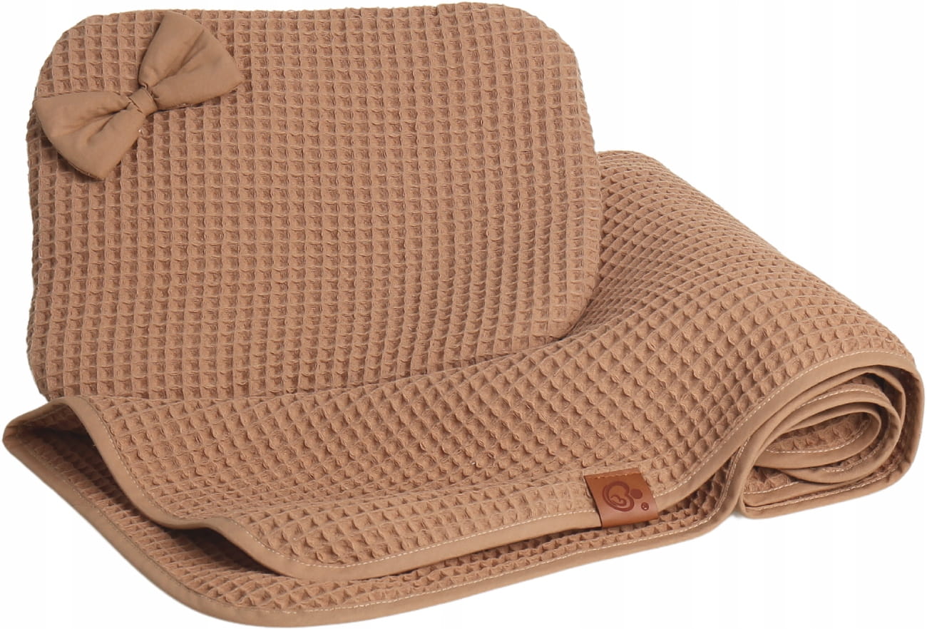 Kocyk dla niemowląt wafel bawełna 100% do wózka gondoli kołyski Babymam - obrazek 6