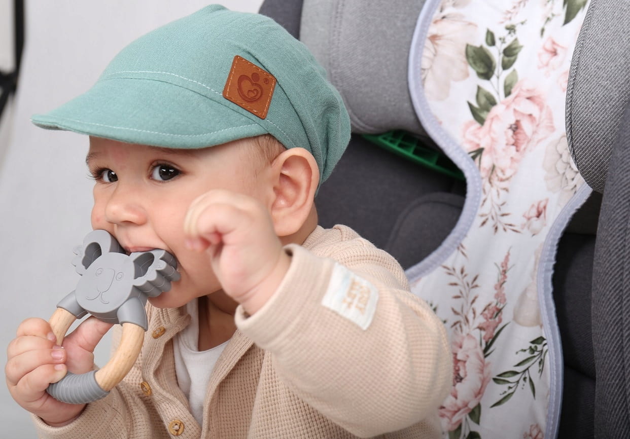 Chustka wiązana z daszkiem muślinowa chusteczka czapka na głowę Babymam - obrazek 2