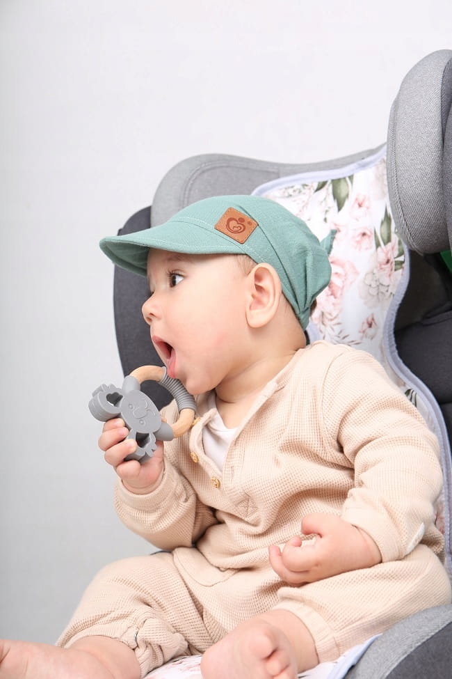 Chustka wiązana z daszkiem muślinowa chusteczka czapka na głowę Babymam - obrazek 4