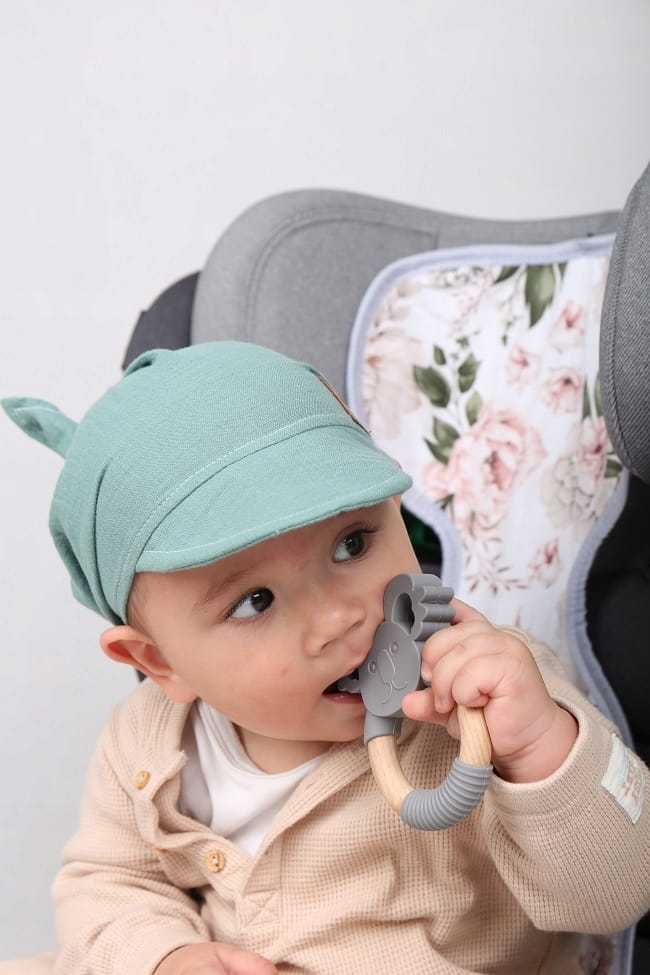 Chustka wiązana z daszkiem muślinowa chusteczka czapka na głowę Babymam - obrazek 7