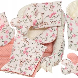 Babymam kokon niemowlęcy gniazdo kojec minky 7 el.