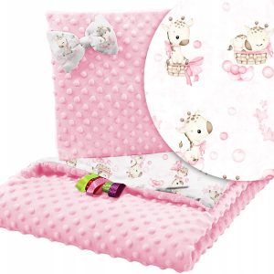 Babymam komplet minky do wózka kocyk + poduszka