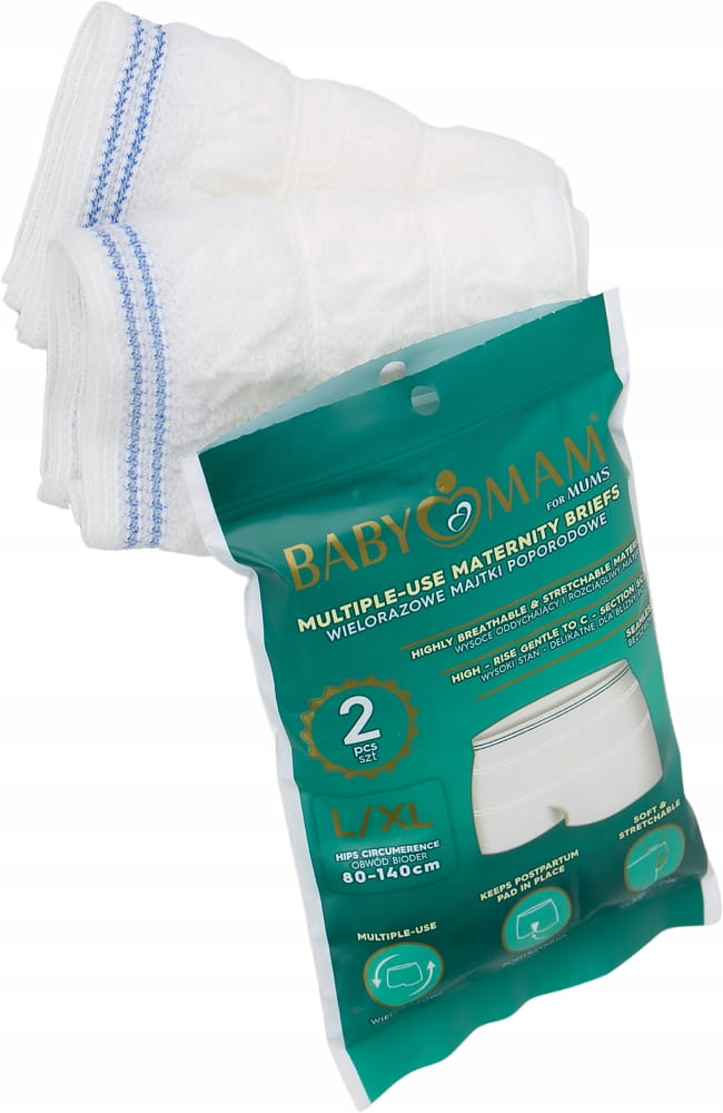 Babymam wielorazowe majtki poporodowe L/XL 2szt siateczkowe - obrazek 11