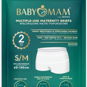 Babymam wielorazowe majtki poporodowe S/M 2szt siateczkowe