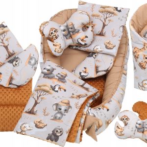 Babymam kokon niemowlęcy gniazdo kojec minky 7 el.