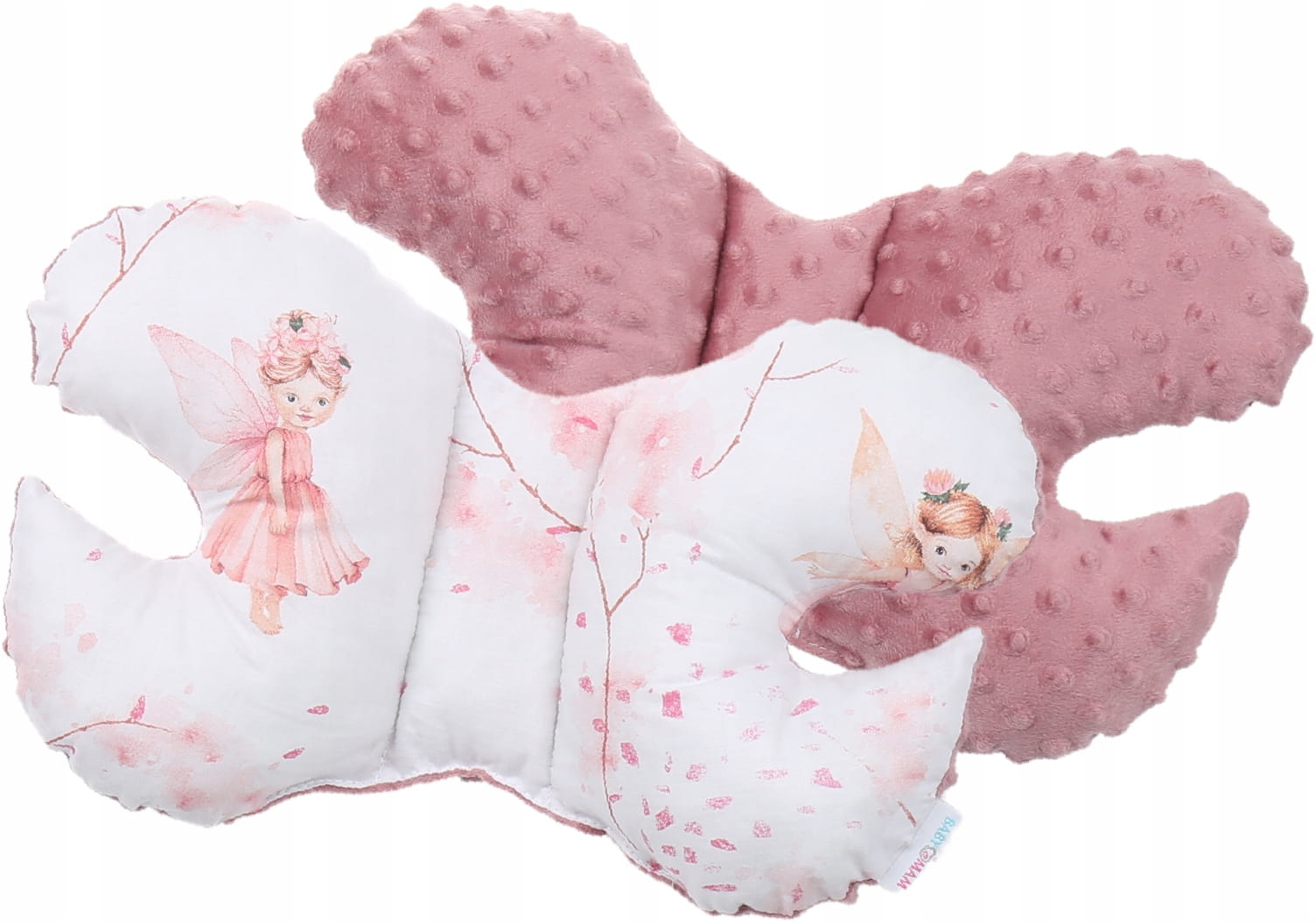 Poduszka motylek do wózka podróżna antywstrząsowa minky Babymam