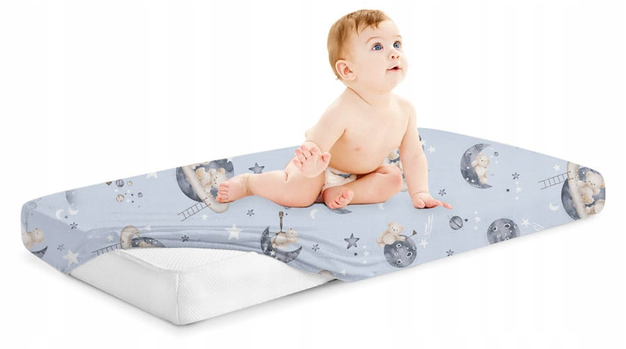 Babymam prześcieradło do kołyski 90x40 cm z gumką 100% bawełna - obrazek 5