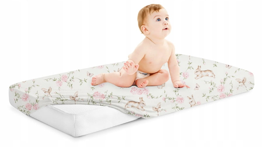 Babymam prześcieradło do kołyski 90x40 cm z gumką 100% bawełna - obrazek 5
