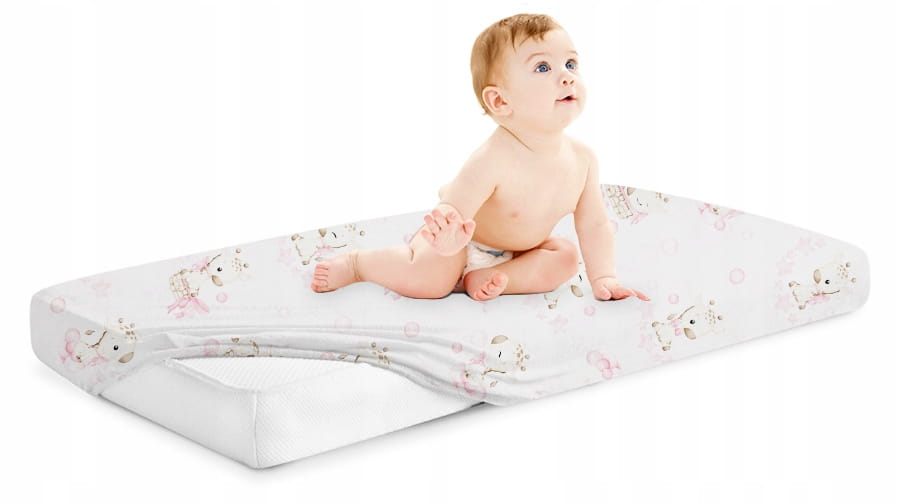 Babymam prześcieradło do kołyski 90x40 cm z gumką 100% bawełna - obrazek 5