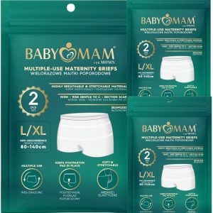 Babymam wielorazowe majtki poporodowe l/xl 2szt siateczkowe x3