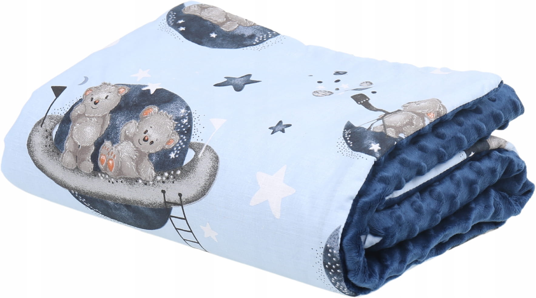 Babymam kocyk dwustronny minky bawełna 75x100cm - obrazek 7