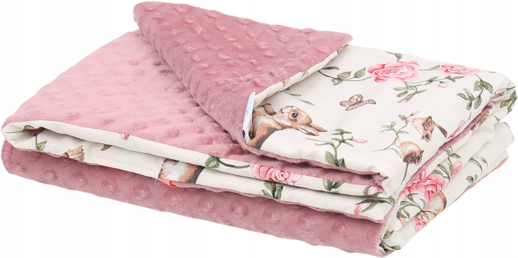 Babymam kocyk dwustronny minky bawełna 75x100cm - obrazek 4