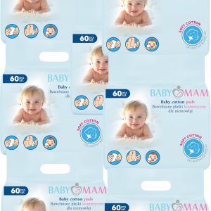 Babymam 6x płatki kosmetyczne bawełniane dla niemowląt dzieci 60szt 360szt