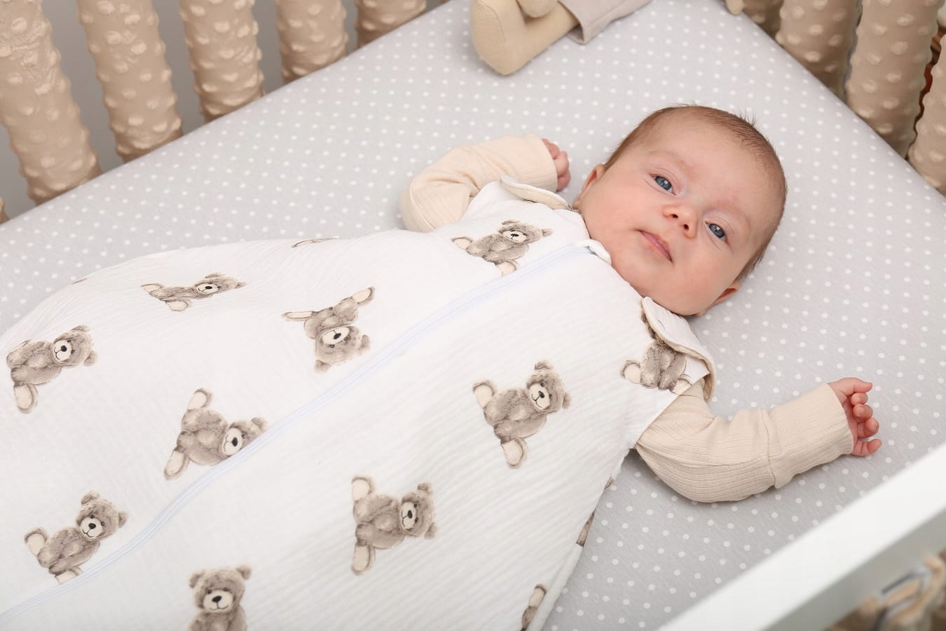 Babymam śpiworek do spania muślinowy regulowany niemowlęcy double light - obrazek 7