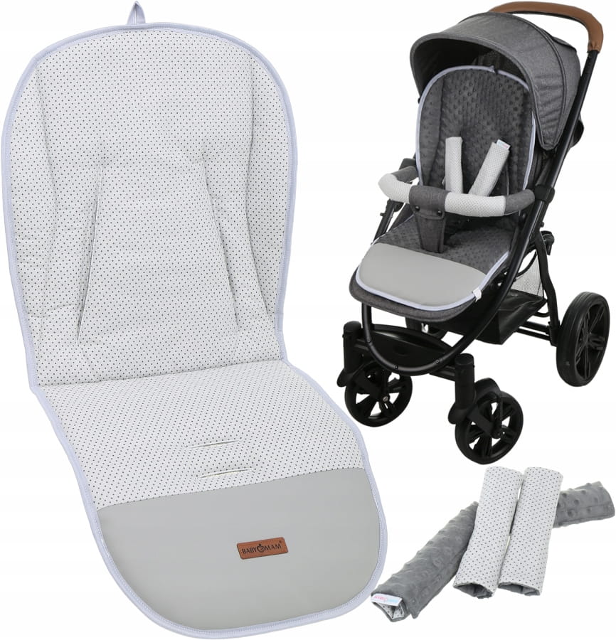 Babymam wkładka do spacerówki + ochraniacz na pasy pałąk uniwersalny zestaw