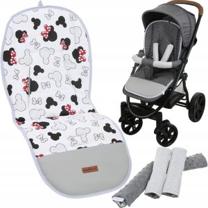 Babymam wkładka do spacerówki + ochraniacz na pasy pałąk uniwersalny zestaw