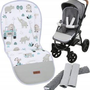 Babymam wkładka do spacerówki + ochraniacz na pasy pałąk uniwersalny zestaw