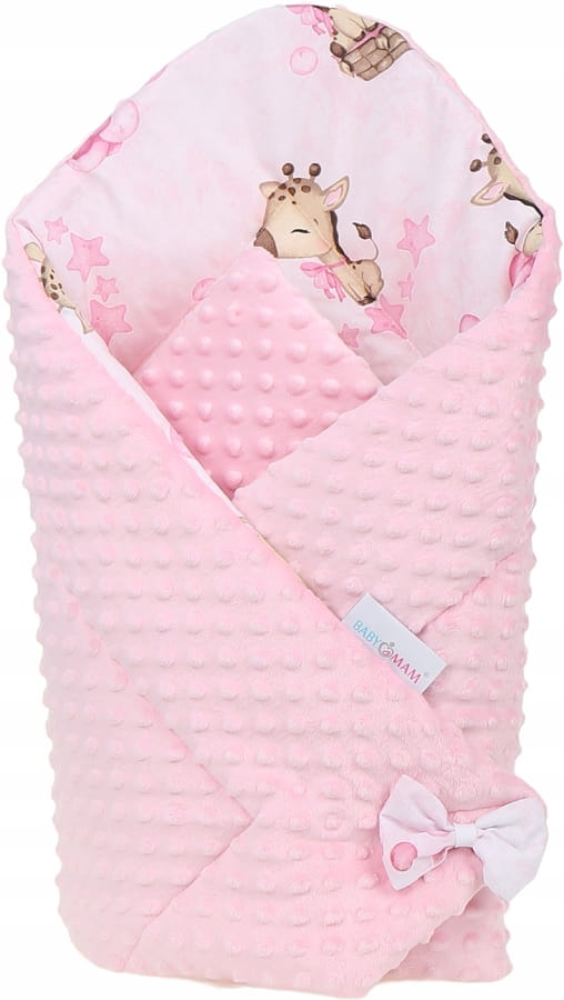 Babymam rożek becik niemowlęcy otulacz minky 80x80 - obrazek 2